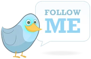Twitter Follow Me Cartoon Bird