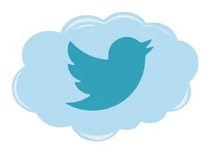 Twitter Logo Cloud Illustration PNG image