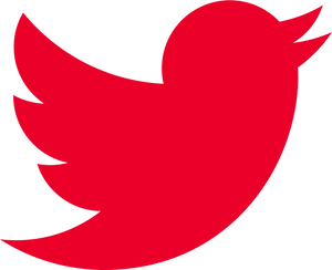 Twitter Logo Red Silhouette PNG image