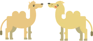 Two Camels Cartoon Faceoff