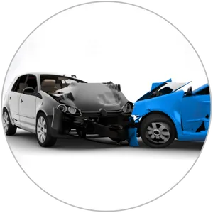 Two Car Collision Damage PNG image