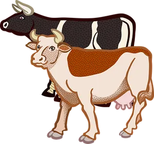 Two Cows Illustration
