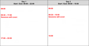 Two Day Event Agenda Schedule PNG image