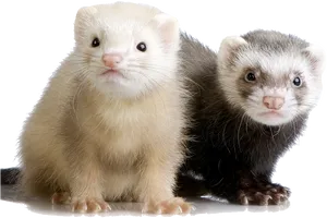 Two Ferrets Sideby Side PNG image