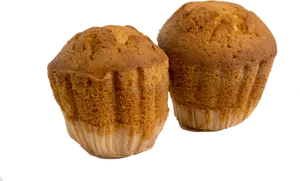 Two Fresh Muffins Transparent Background PNG image