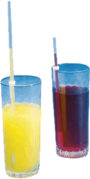 Two Glasses With Straws PNG image