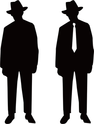 Two Men Silhouettesin Suits PNG image