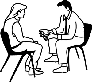 Two People Conversation Silhouette