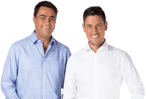 Two Professionals Standing Smiling PNG image