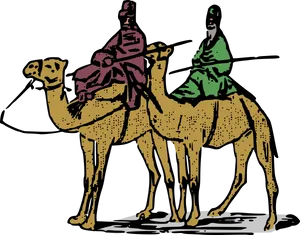 Two Riderson Camel Illustration