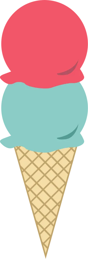 Two Scoop Ice Cream Cone Illustration PNG image