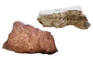 Two Sedimentary Rocks Black Background PNG image