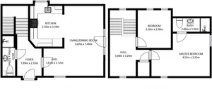 Two Story House Floor Plan PNG image