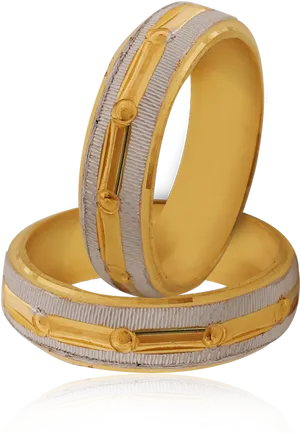 Two Tone Gold Wedding Bands PNG image