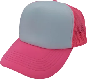 Two Tone Trucker Hat Pinkand Gray PNG