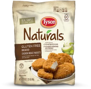 Tyson Naturals Gluten Free Chicken Nuggets Package PNG image