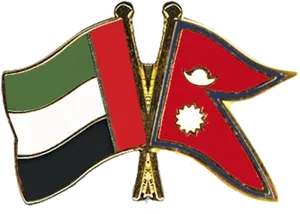 U A Eand Nepal Flags Pin PNG image