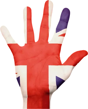 U K Flag Painted Hand PNG image