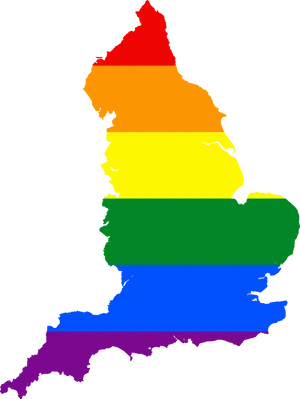 U K Map Rainbow Colors PNG image