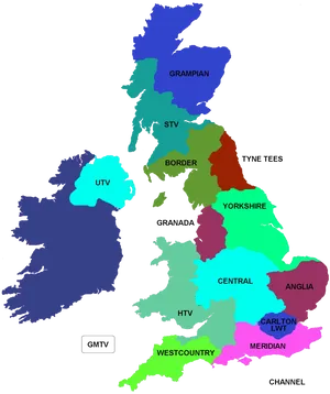 U Kand Ireland Television Regions Map PNG