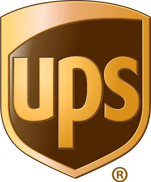 U P S Logo Shield Brown Gold PNG image