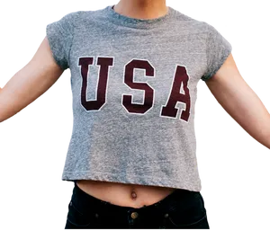 U S A Cropped Tee Shirt