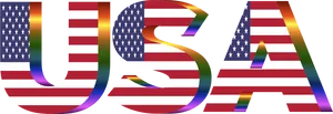 U S A Flag Lettering PNG image