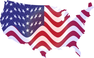 U S A Flag Map Outline PNG image