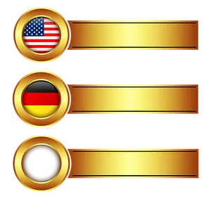 U S A Germany Blank Gold Banners