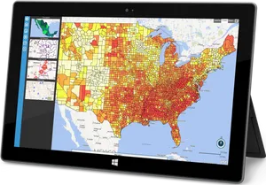 U S A Heat Map Displayedon Tablet PNG image