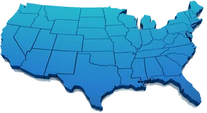 U S A Map Blue Gradient PNG image