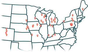 U S A Mapwith Location Pins PNG image