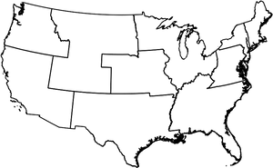 U S A Outline Map PNG