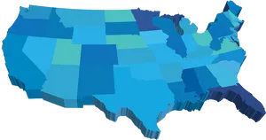U S A3 D Geographical Map