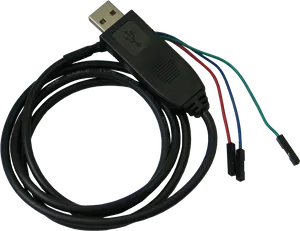 U S B Cablewith Exposed Wiresand Connector PNG