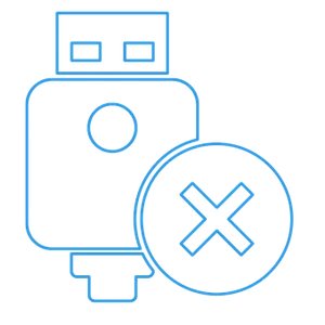 U S B Error Icon Blue