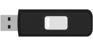 U S B Flash Drive Blackand White