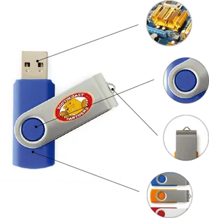 U S B Flash Drive Components Explained PNG image