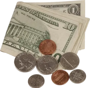 U S Currency Coinsand Bills PNG image