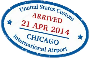 U S Customs Chicago Arrival Stamp2014 PNG image