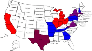 U S Map Color Coded States PNG image