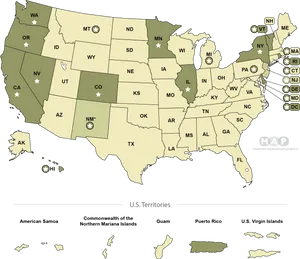 U S Mapwith State Capitalsand Territories PNG