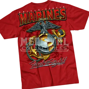 U S Marines Red Tshirt Design PNG image