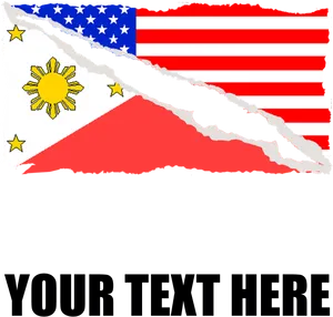 U S Philippines Torn Flag Fusion