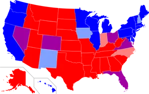 U S Political Map Color Coded States PNG image