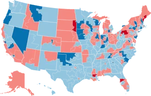 U S Political Map Red Blue States PNG image