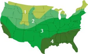 U S Regions Map Simplified PNG image