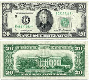 U S Twenty Dollar Bill1985 Series PNG image