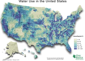 U S Water Use Map PNG