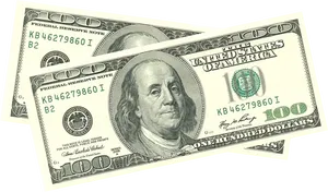 U S100 Dollar Bills Fanned Out PNG